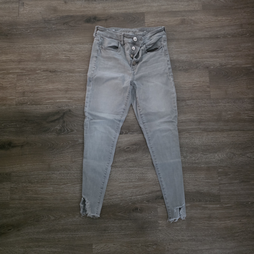 American Eagle Outfitters Light Gray Skinny Jeans